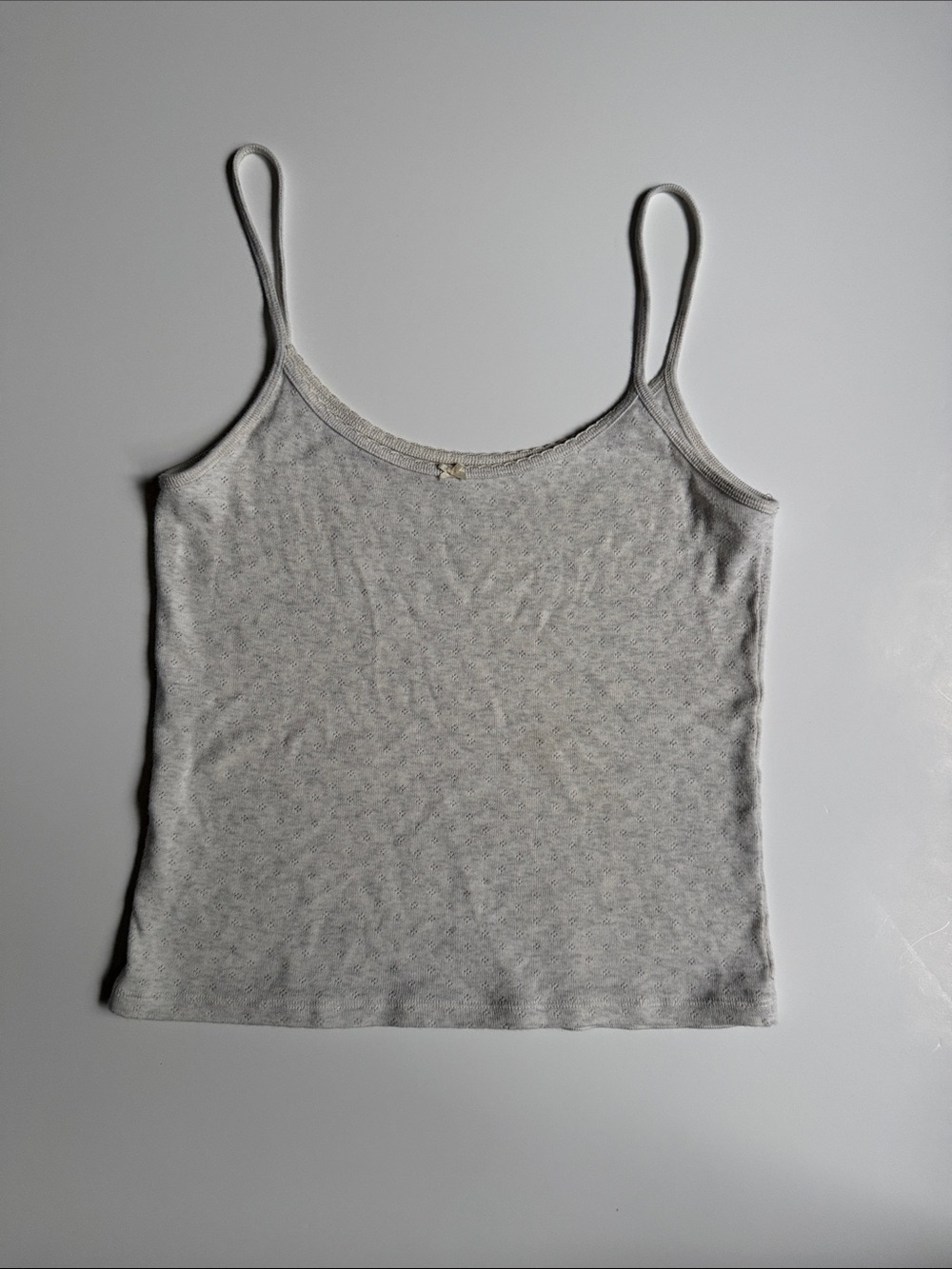 Brandy Melville Cream Ribbed Spaghetti Strap Cami